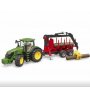 BRUDER John Deere Traktor sa prikolicom za drva - slika 1