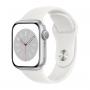 APPLE Watch S8 GPS 41mm Silver Aluminium Case with White Sport Band - Regular (mp6k3se/a) - slika 1