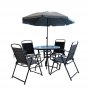 CRAFTER Set baštenski sto +4 stolice+suncobran 180cm Siva (140301206) - slika 1