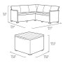 CURVER Baštenski set ugaoni Elodie 5 seater sa box stolom grafit - slika 2