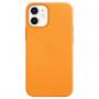 APPLE Zaštitna maska za iPhone 12 mini kožna California Poppy (Narandžasta) (mhk63zm/a) - slika 1