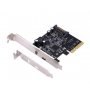 E-GREEN PCI-Express kontroler 3.0 x 4 na USB 3.2 TipC + 20W QuickCharge port - slika 1