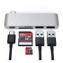 SATECHI Aluminium Type-C Passthrough USB Hub (3x USB 3.0,MicroSD) - Silver - slika 4