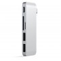 SATECHI Aluminium Type-C Passthrough USB Hub (3x USB 3.0,MicroSD) - Silver - slika 1