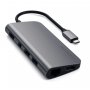 SATECHI Aluminium Type-C Multimedia Adapter (HDMI 4K,1x USB-C,Ethernet,1x USB 3.0,MicroSD,MiniDP) - Space Grey - slika 1