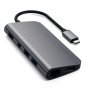 SATECHI Aluminium Type-C Multimedia Adapter (HDMI 4K,1x USB-C,Ethernet,1x USB 3.0,MicroSD,MiniDP) - Silver - slika 1