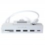 SATECHI USB-C Clamp Hub iMac 24inch (2021) / (1x USB-C up to 5 Gbps,3x USB-A 3.0 up to 5 Gbps, inc. Apple S.Drive Micro/SD) - Silver - slika 4