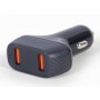 GEMBIRD TA-U2QC3-CAR-01 QC3.0 brzi auto punjač 2xUSB, 36W 3.6-6.5V/3A, 6.5-9V/2A, 9-12V/1.5A - slika 1