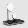 SATECHI Aluminium 3-in-1 Magnetic Wireless Charging Stand (iPhone 12/13, Apple Watch, AirPods Pro, USB-C cable included) - Black - slika 2