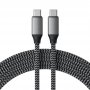 SATECHI USB-C to USB-C 100W Braided Charging 2m Cable - Grey(ST-TCC2MM) - slika 2