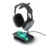 SATECHI 2-IN-1 Headphone Stand w Wireless Charger USB-C (Cable inc., Adapter not inc.) - Space Grey) - slika 1