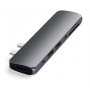 SATECHI Aluminium Type-C PRO Hub (HDMI 4K,PassThroughCharging,2x USB3.0,2xSD,ThunderBolt 3) - Space Grey - slika 2