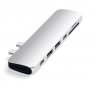 SATECHI Aluminium Type-C PRO Hub (HDMI 4K,PassThroughCharging,2x USB3.0,2xSD,ThunderBolt 3) - Silver (ST-CMBPS) - slika 2