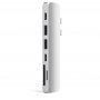 SATECHI Aluminium Type-C PRO Hub (HDMI 4K,PassThroughCharging,2x USB3.0,2xSD,ThunderBolt 3) - Silver (ST-CMBPS) - slika 1