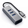 SATECHI Aluminium Type-C Hub (3x USB 3.0,Ethernet) - Space Grey - slika 2