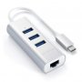 SATECHI Aluminium Type-C Hub (3x USB 3.0,Ethernet) - Silver - slika 2