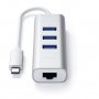 SATECHI Aluminium Type-C Hub (3x USB 3.0,Ethernet) - Silver - slika 3