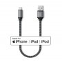 SATECHI USB-A to Lightning Braided Cable 25cm - Grey - slika 2