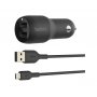 BELKIN BoostCharge Dual USB-A Car Charger 24W + USB-A to Micro-USB Kabl CCE002bt1MBK - slika 1