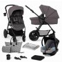 KINDERKRAFT Dečija kolica XMOOV 3U1 DARK GREY - slika 1
