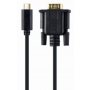 GEMBIRD A-CM-VGAM-01 Gembird USB-C to VGA-M adapter, 2 m, black, blister - slika 1