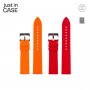 JUST IN CASE 2u1 Narukvica 20mm crvena SILIKON + orange SILIKON - slika 1