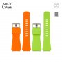 JUST IN CASE 2u1 Narukvica 22mm orange SILIKON + neon zelena SILIKON - slika 1