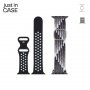 JUST IN CASE 2u1 Narukvica 42-45mm crna SILIKON + siva TEKSTIL - slika 1