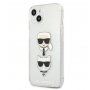 KARL LAGERFELD Futrola za iPhone 13 Silver Glitter Karl`s & Choupette - slika 1