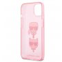 KARL LAGERFELD Futrola za iPhone 13 Mini Pink Glitter Karl`s & Choupette - slika 3