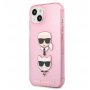 KARL LAGERFELD Futrola za iPhone 13 Mini Pink Glitter Karl`s & Choupette - slika 1