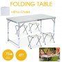 VELTEH Rasklopivi sto za piknik + 4 stolice 120x60cm - slika 4
