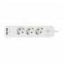 LOGILINK Produžni kabl 3 mesta, 2 USB, prekidač, 1.5m, beli (4782) - slika 2