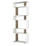 HANAH HOME Polica za knjige Blok White Walnut - slika 3