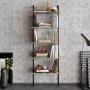 HANAH HOME Polica za knjige Piante Walnut Black - slika 2