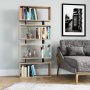 HANAH HOME Polica za knjige Langdon Oak Anthracite - slika 1