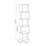 HANAH HOME Polica za knjige Piri Oak White - slika 4