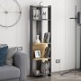HANAH HOME Polica za knjige Abis Narrow Anthracite Oak - slika 1