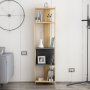 HANAH HOME Polica za knjige Abis Narrow Oak Anthracite - slika 2