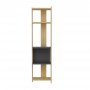 HANAH HOME Polica za knjige Abis Narrow Oak Anthracite - slika 3