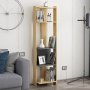 HANAH HOME Polica za knjige Abis Narrow Oak Anthracite - slika 1