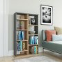 HANAH HOME Polica za knjige Keota Oak Anthracite - slika 2