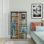 HANAH HOME Polica za knjige Keota Oak Anthracite - slika 1