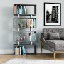 HANAH HOME Polica za knjige Langdon Anthracite White - slika 1