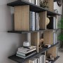 HANAH HOME Polica za knjige Jorin Anthracite Oak - slika 3