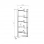 HANAH HOME Polica za knjige Oppa Anthracite White - slika 3