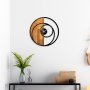 WALLXPERT Zidni sat Circle braon crni krugovi - slika 2