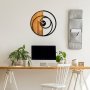 WALLXPERT Zidni sat Circle braon crni krugovi - slika 3