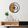 WALLXPERT Zidni sat Circle braon crni krugovi - slika 1