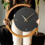 WALLXPERT Zidni sat Moon Time Wooden Metal Wall Clock APS117 - slika 1